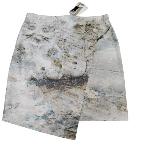 Karen Kane Dresses & Skirts - Karen Kane Seascape Abstract Marble Print Asymmetrical Wrap Style Skirt Size L